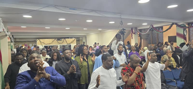 The congregation worshipping together at RCCG Living Faith Sunderland